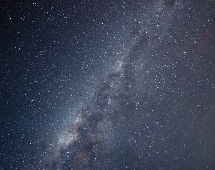 blue starry sky in dark night