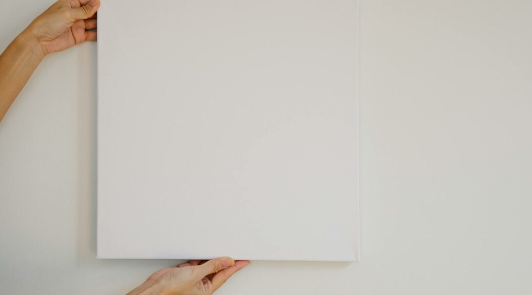 crop woman showing blank banner